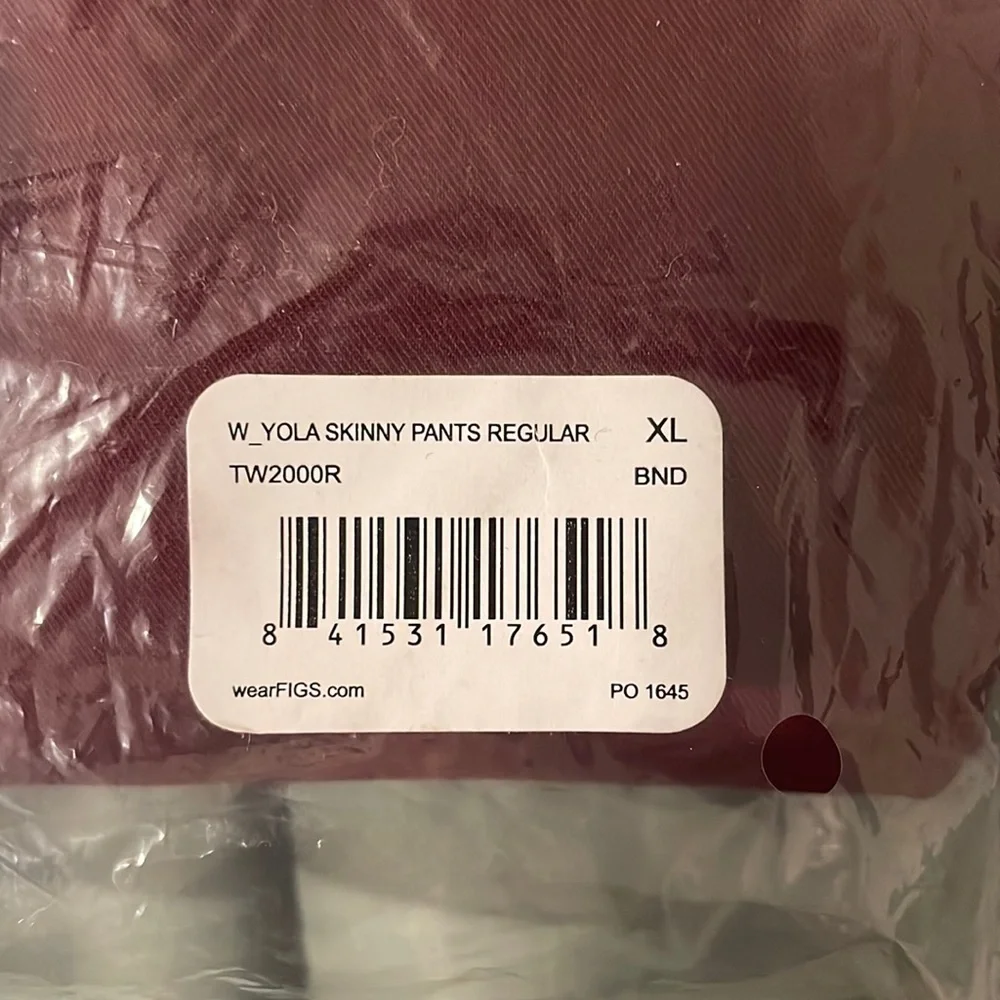 Figs Women's Burgundy Yola™ - Skinny Scrub Pants - XL / Burgundy - Picture 4 of 5